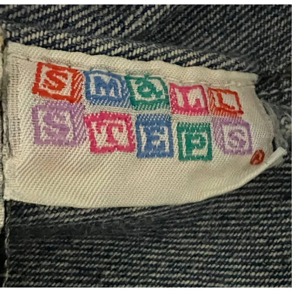 Vintage Small Steps Denim Overalls "C is for Crane" Size 18 Months - Picture 6 of 8